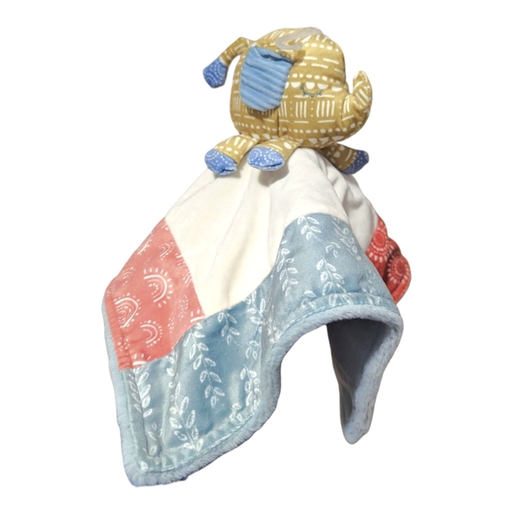 Mary Meyer Elephant Plush Security Blanket Lovey BOHO Baby Toy Gift Colorful - Picture 2 of 3